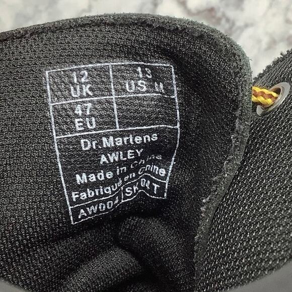 Dr. Martens Mens 13M Black Awley 8 Eye Leather Combat Boots Lace Up Lug Sole A14 - Picture 6 of 11